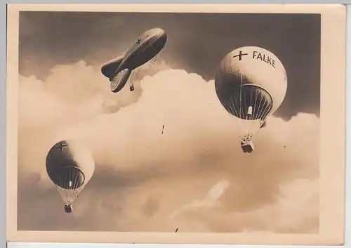(108448) Foto AK 2. WK, Militär Ballon, Falke, Beobachtungsballon, Fesselballon,