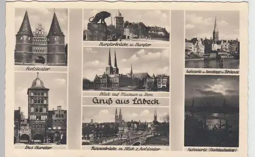 (98250) Foto AK Lübeck, Mehrbildkarte, Petrikirche, Burgtor