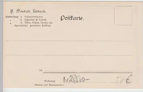 (85311) AK Gruss aus Lübeck, Mehrbildkarte mit Werbung, bis 1905