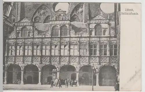 (74107) AK Lübeck, Rathausfassade, vor 1910