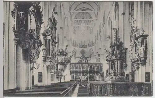 (6496) AK Lübeck, Marienkirche, Mittelschiff, um 1907