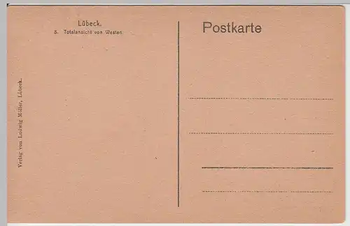 (57953) AK Lübeck, Panorama von Westen, vor 1945