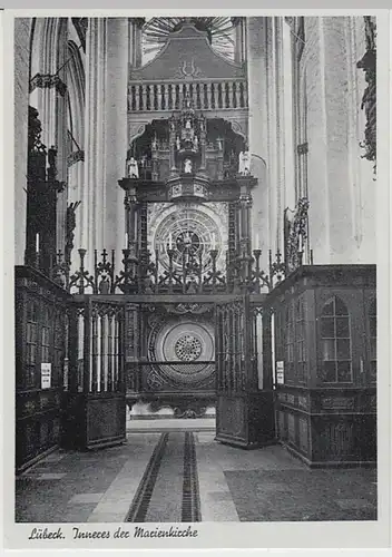 (22199) AK Lübeck, Marienkirche, Astronomische Uhr, vor 1942