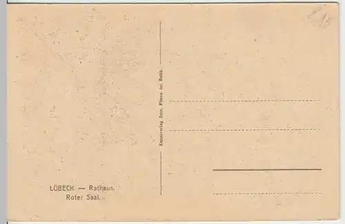 (17907) AK Lübeck, Rathaus, Roter Saal, vor 1945