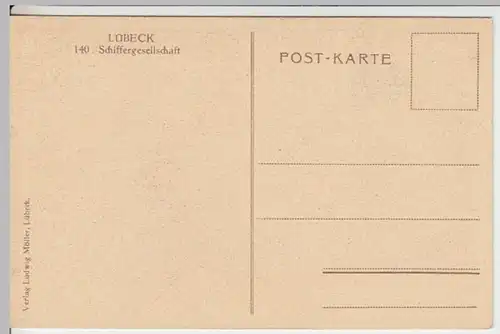 (17906) AK Lübeck, Schiffergesellschaft, vor 1945