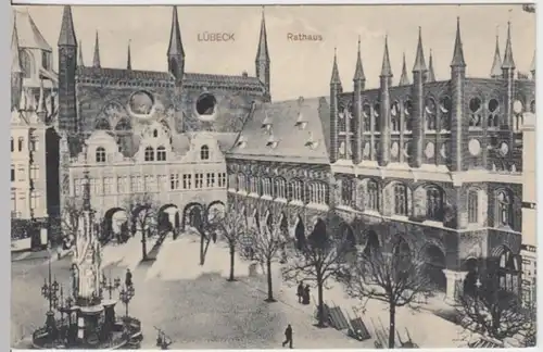 (12324) AK Lübeck, Rathaus, vor 1945