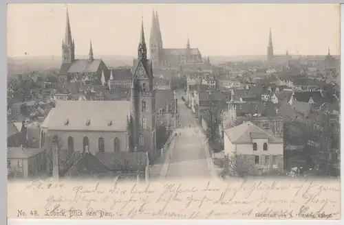 (112026) AK Lübeck, Blick vom Dom, 1904