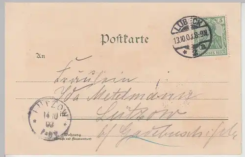 (109769) Künstler AK Gruß aus Lübeck, Geibel Denkmal, Post, Museum, Dom 1903