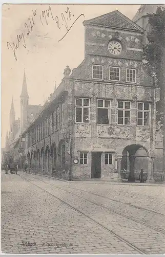 (108475) AK Lübeck, Kanzleigebäude, Polizeiwache 1907