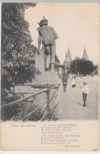 (108468) AK Gruß aus Lübeck, Merkur, Puppenbrücke, Holstentor, vor 1945