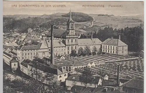 (45493) AK Moyenmoutier, Fabrik, "Schlachtfeld i.d. Vogesen", Feldpost 1915