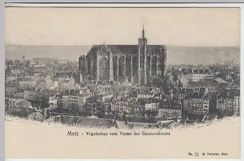 (40551) AK Metz, Blick von Garnisonskirche zum Dom 1910er