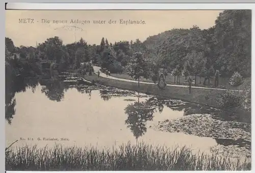 (16001) AK Metz, Lothr., Anlagen unter der Esplanade, Feldpost 1916