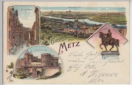 (115272) AK Gruss aus Metz, Mehrbild Litho 1903