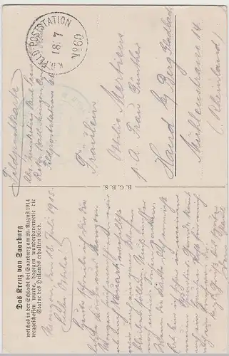 (113903) Künstler AK Saarburg, Sarrebourg, Kreuz, Feldpost 1915
