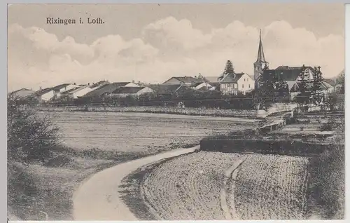 (113582) AK Rixingen, Lothringen, Réchicourt-le-Château, Panorama, Feldpost 1917
