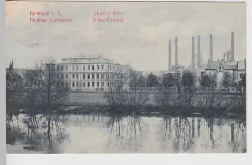 (112542) AK Rombach, Lothringen, Rombas, Central Büro, Hochofen, Hüttenwerk 1911