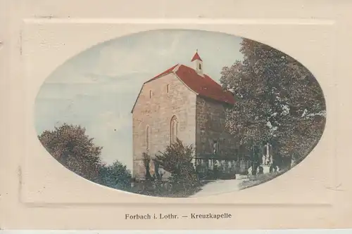 (108056) AK Forbach, Moselle, Kreuzkapelle, Heilig Kreuz Kapelle, Passepartout 1