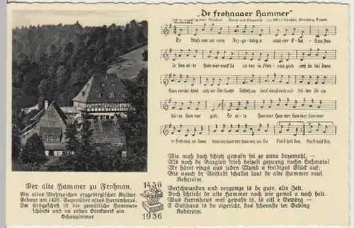 (13576) AK Liedkarte, Dr Frohnaaer Hammer, Alfred Kaaden 1936