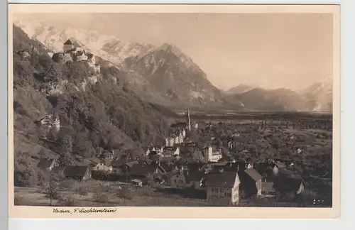 (109978) Foto AK Vaduz, Liechtenstein, Panorama mit Schloss 1938
