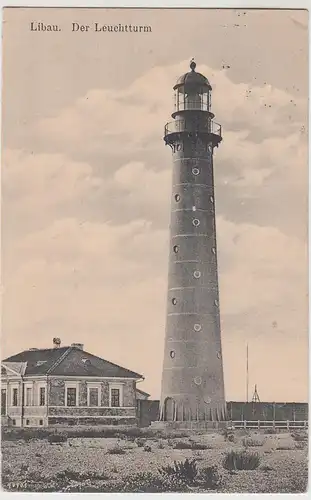(112397) AK Libau, Liepaja, Leuchtturm, Feldpost 1917
