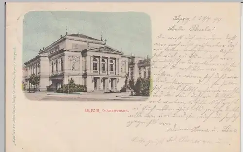 (99946) AK Leipzig, Concerthaus, 2. Gewandhaus 1899