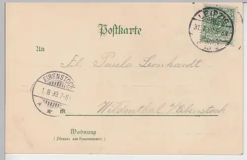 (99946) AK Leipzig, Concerthaus, 2. Gewandhaus 1899