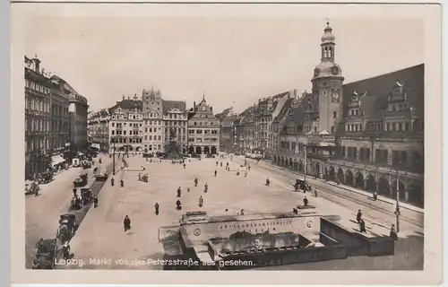 (97778) Foto AK Leipzig, Markt, Altes Rathaus, Untergrundmesshalle, um 1940