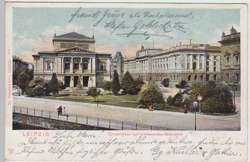 (90479) AK Leipzig, Concerthaus m. Universitäts-Bibliothek, 1904