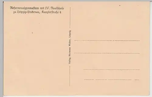 (90480) AK Leipzig Lindenau, IV. Realschule, vor 1945