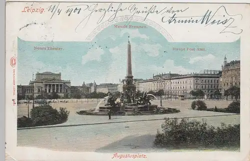 (85413) AK Leipzig, Augustusplatz, 1901