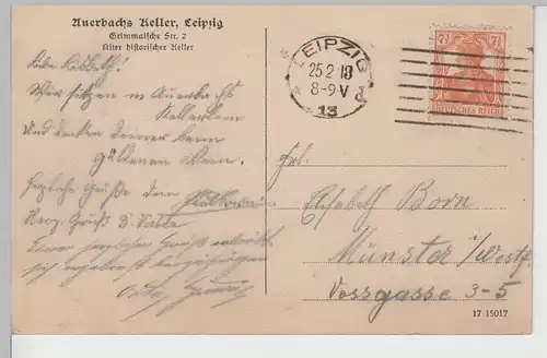 (82927) AK Leipzig, Auerbachs Keller, Inneres, 1918