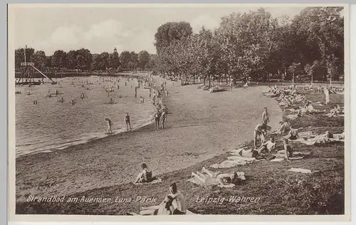 (79187) AK Leipzig, Wahren, Luna-Park, Strandbad am Auensee, vor 1945