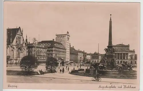 (73685) Foto AK Leipzig, Augustusplatz, Hochhaus, Paulinerkirche 1934