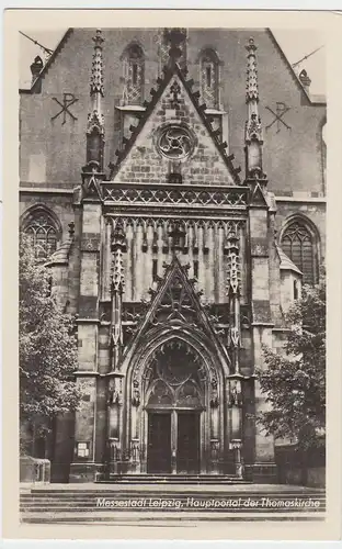 (52675) Foto AK Leipzig, Thomaskirche, Hauptportal 1953