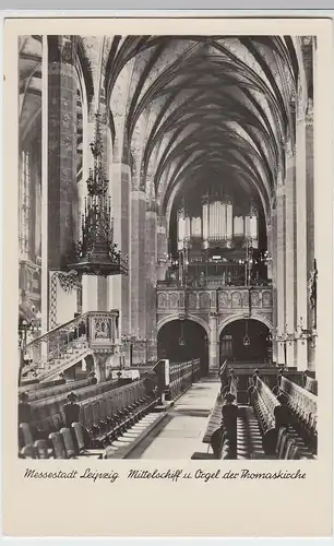 (52673) Foto AK Leipzig, Thomaskirche, Mittelschiff, Orgel 1953