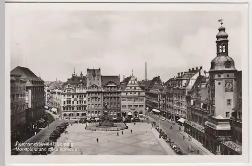 (44103) Foto AK Leipzig, Marktplatz u. altes Rathaus, vor 1945