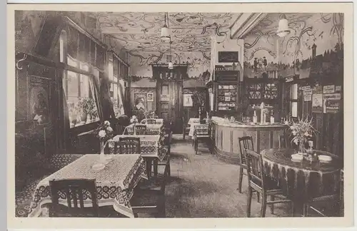 (43834) AK Knauthain, Leipzig, Gastwirtschaft Zur Erholung, Inneres, vor 1945