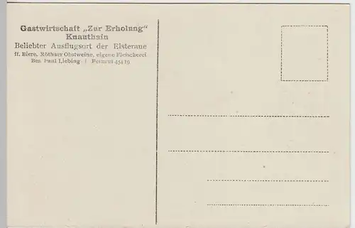 (43834) AK Knauthain, Leipzig, Gastwirtschaft Zur Erholung, Inneres, vor 1945