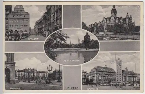 (3785) AK Leipzig, Sachs., Johannapark, Messamt, Post, Hochhaus 1935