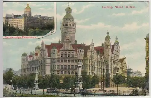 (33606) AK Leipzig, Neues Rathaus, ehem. Pleissenburg, 1909