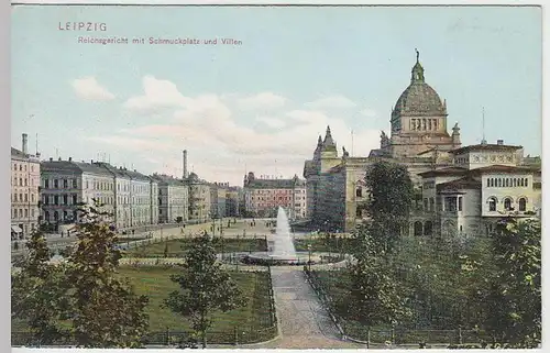 (32029) AK Leipzig, Reichsgericht, Schmuckplatz, Villen, 1906