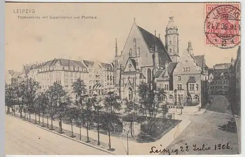 (24387) AK Leipzig, Thomaskirche, Superintentur, Pfarrhaus 1906