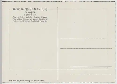 (21445) Künstler AK Walter Zeising, Leipzig, Universität 1937-45