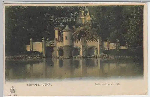 (19897) AK Leipzig-Lindenau, Partie im Charlottenhof 1905