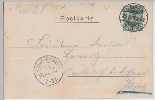 (115281) AK Leipzig, Augustusplatz und Goethestraße 1901, Straßenbahn n. Gohlis