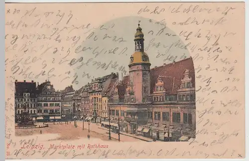 (114401) AK Leipzig, Altes Rathaus, Markt, Siegesdenkmal 1902