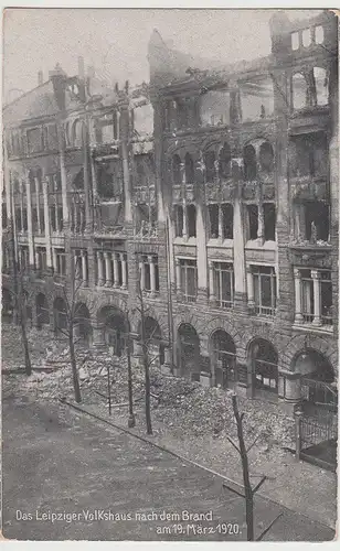 (113711) AK Leipzig, Volkshaus nach dem Brand 1920
