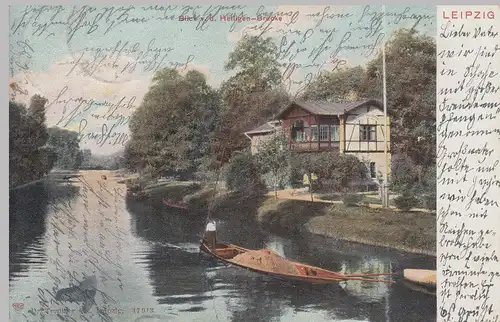 (112830) AK Leipzig, Blick von der Heiligen Brücke 1905
