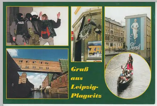 (112259) AK Leipzig Plagwitz, Spinnerei, Chopper, Erich Zeiger Allee, ab 1993